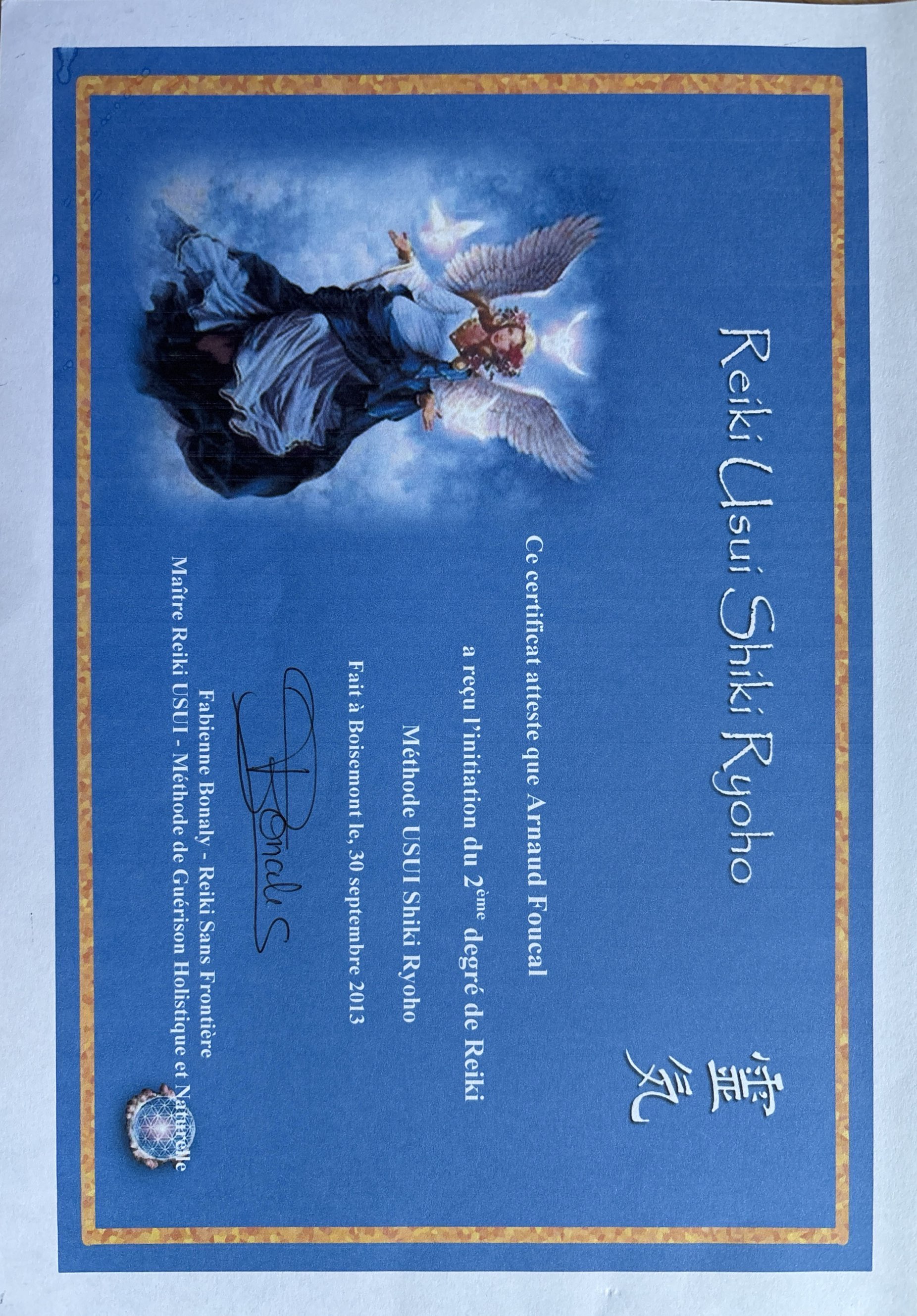 Certificat formation REIKI niveau 2